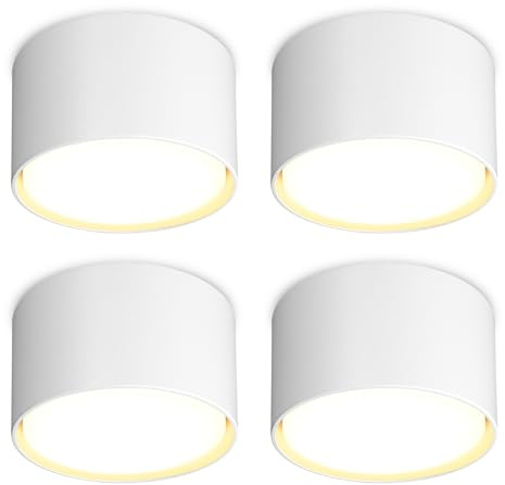 GeyouLux 4 x vita takspotlights - Ø84 x 50 mm - 6 W 680 LM LED-spotlight - 4 000 K LED GX53 230 V ingår - strålvinkel 180° - taklampa i aluminium