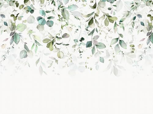 Livingwalls Carta da parati fotografica 399001 con motivo floreale, verde, blu, bianco, 3,71 m x 2,80 m, made in Germany