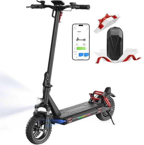 iScooter Off-road Electric Scooter, Single/Dual Motor 45-80KM Range 10 Fast Electric Scooter Adults,4 Shock Absorbers,3-4Speed Modes, Fast Charging, Dual Disc Brakes, Foldable E Scooter