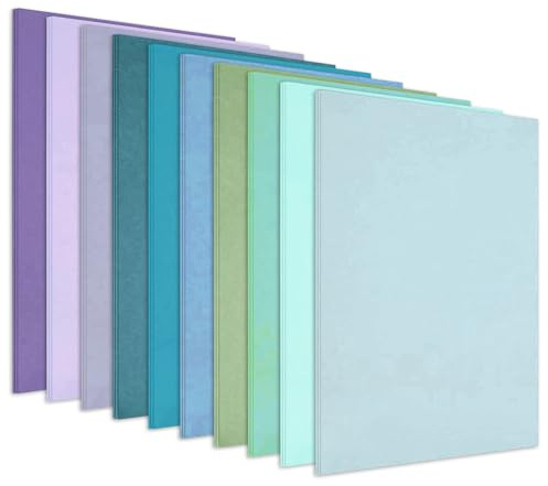 Wonninek 250 gsm färgat kartong, 10 blandade färger, A4 kartongpapper, 30 ark dubbelsidigt tryckt texturerat pastellkort för klippbok, skola, kontor, utskrift, stansad, gör-det-själv-hantverk
