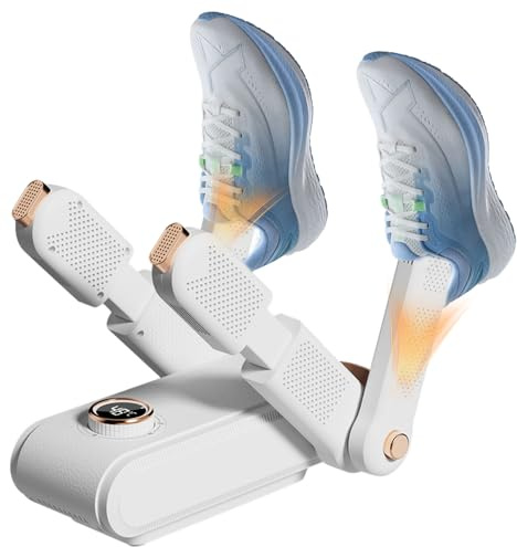 YANGUN Asciuga Scarpe Elettrico, Scalda Scarpe per 2 Paia, Schermo Touch LED Design Pieghevole, con Sterilizzazione UV Asciugatura Rapida per Scarpe da Calcio e Stivali da Sci