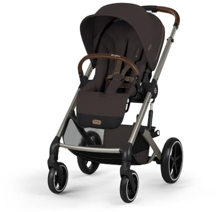 CYBEX Gold Barnvagn BALIOS S LUX, Chokladbrun | Från födseln upp till 4 år, max 22 kg, resesystem, ergonomisk liggposition, enhandsbältesystem, allterränghjul