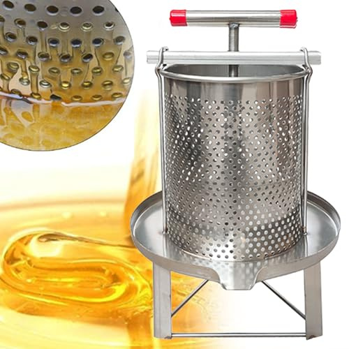 Honungspress extraktormaskin, multifunktionsfrukt- och vinpress, rostfritt stål honungspressare och bivaxextraktor för hushållsbruk