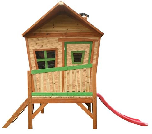 Axi Kinder Spielhaus Iris - das Stelzenhaus mit den schrägen Wänden, Fenstern und Türe