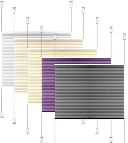 SIENOC Plissee Klemmfix Fenster Plissee Rollo Sonnenschutz Ohne Bohren Rollo Fenster & Türen inkl. Zubehör (Grau, 90x220 cm)