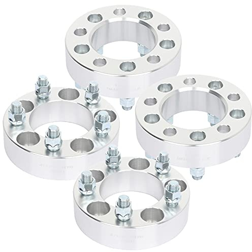 SCITOO 4Pcs 1.5 inch 5 Lug Wheel Spacers 5x4.5 with 14x1.5 Studs Bore 82.5mm Wheel Spacer Adapters fits for 2009-2019 for Challenger Wheel spacers 2006-2019 for Charger Wheel spacers Silver