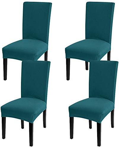 Fuloon Stuhlhussen 4er 6er Set, Stuhlüberzug Universal Stretch Abnehmbare Stuhlbezug Protector Cover, für Haus Esszimmer Moderne Hochzeit Bouquet, Hotel, Restaurant Dekor