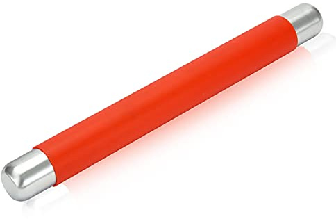 Remeel Rolling Pin Dough Roller for Baking with Thickened Non Stick Silicone Metal Handle Rolling Pin Stainless steel Fondant Roller Pin Cookie Pastry Kitchen Accessories 13.8 X 1.5 Inches