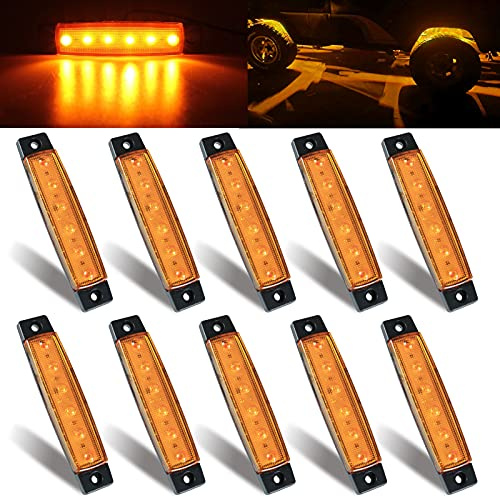MUSTACT 10 Pezzi Luci di posizione laterali indicatori per rimorchio,12V luce LED rock sottoscocca auto neon decorazione Illuminazione universali impermeabile per rimorchio, camion, bus
