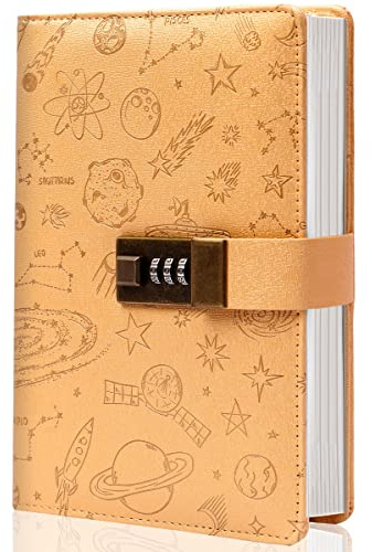 Yoment Lock Journal Leather Journal with Lock Girls Diary with Lock Combination Passwords Women Secret Diary with Pen Holder Refillable Locking Journal Notebook for Teens Adult 5.5 X 7.8 in, Sky Blue
