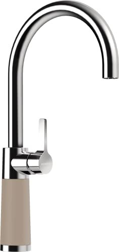 SCHOCK Robinet de cuisine SC-520 Twilight - Marron CRISTADUR haute pression avec bec fixe et connecteurs standard