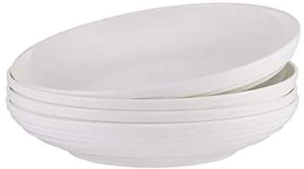 Mikasa Ciara Bone China Lightweight Chip Resistant Set of 4 Pasta Bowls Set, 8 Inch, White