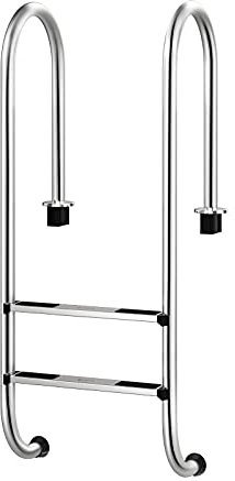 Lsoiup Échelles de Piscine Échelle de Piscine pour piscines creusées Échelle de Piscine Robuste en Acier Inoxydable à 2 marches avec Pieds à Montage Facile, capacité de Poids 440 LB