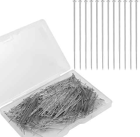 500 Stück Nähnadeln, 32 mm Nähen Pins Edelstahl Perückennadeln Wiederverwendbare Satinnadeln für Quilten, Häkeln, Basteln, Nähprojekte