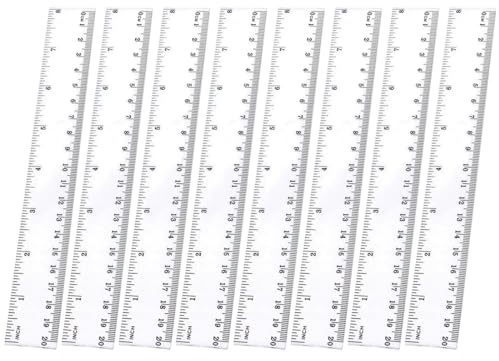 YHIJSR 8 Pièces Règles Droites en Plastique Transparent de 20 cm Outil de Mesure pour Etudiants