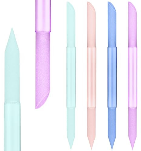 Giantree 4 Stück Glas-Nagelhautschieber, Nagelhautentferner, Runde Nagelfeile Glas Nagelhautentferner Werkzeug Maniküre-Stick professionelles Präzisionsfeilen Abrasive Nagelstudios Frauen Zuhause