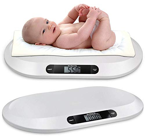 WOLEGM Pèse-bébé numérique à piles, pour petits animaux, jusqu'à 20 kg, avec 3 modes de pesée (kg/oz/lb)