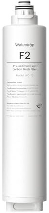 Waterdrop WD-F2 Filter, Replacement for WD-X8 Reverse Osmosis System, 6-Month Lifetime