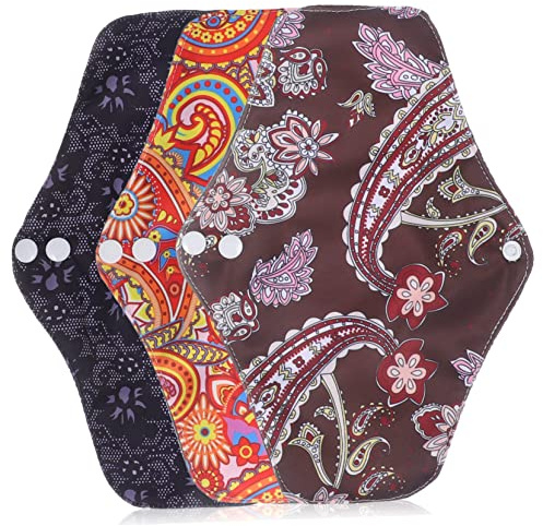 FRCOLOR 3piezas Toallas Sanitarias Reutilizables Unidades Compresas Femeninas Cómodas y Prácticas