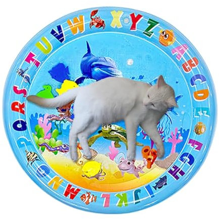 Krmoau Wasser-Sensormatte für Katzen, Wasser-Sensor-Spielmatte für Katzen - Interaktives Katzenspielzeug - Sensor-Wasser-Spielmatte, verdickte Wasser-Sensor-Spielmatte für Katzen, Wasser-Sensor-Matte,