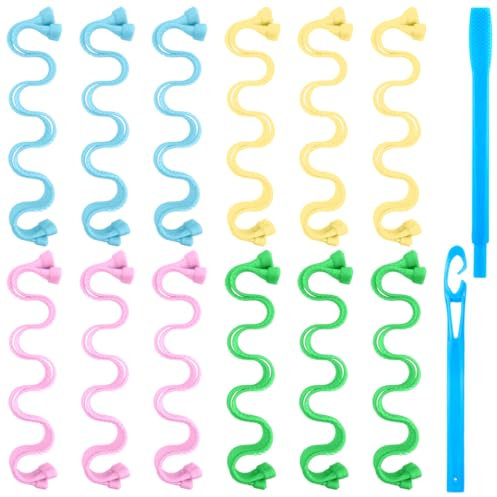 12 Pezzi Bigodini Flessibili per Capelli Senza Calore, Bigodini Morbidi Per Dormire, Hair Rollers Curlers Magici in Flessibile per Capelli DIY