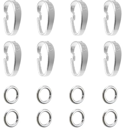TOAOB 8 Piezas Cierre de Cadena Plata de ley 925 Cierres para Collares Cierres Deslizantes de Plateado para Colgante Pulseras Conectores con Lazo Abierto | Cierres para pulseras, cierres de cadena de plata, cierre de mosquetón para hacer joyas