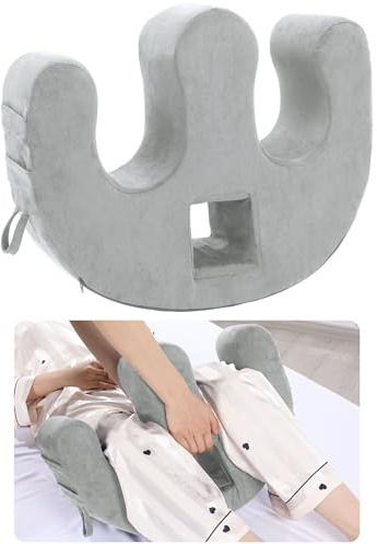 MABOZOO Patient Turning Device with Handle Hole, U-Shaped Velvet Turning Pillow Bedridden Nursing Pillow, Helping The Elderly Turn Over Pillow for The Elderly, Paralyzed, Disabled (Gray)