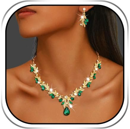 Handcessa brud bröllop smycken set strass halsband örhängen uppsättningar glittrande brud halsband smycken för kvinnor
