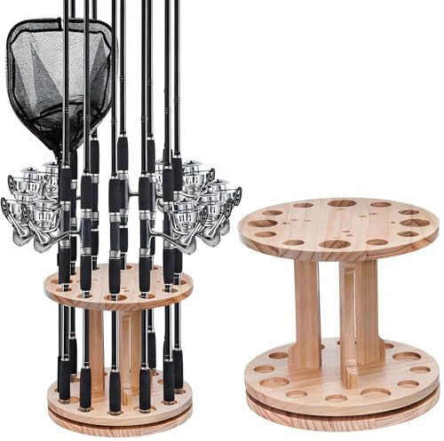 Wooden Fishing Rod Holder