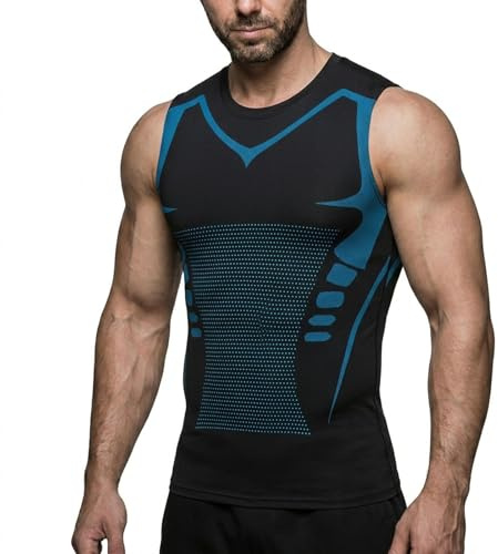 Débardeur Compression Homme-Effet sculptant, confort idéal pour le fitness | tissu respirant hautement extensible, maintien invisible, séchage rapide
