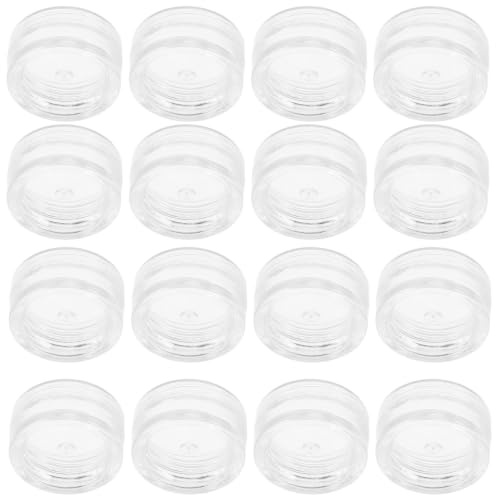 EXAOMBLE 50 St Transparent Rund Plastburk med Lock Stapelbar Lätt och Slitstark För Resor Tom Kosmetikburk för Sminkprover och Smyckesförvaring