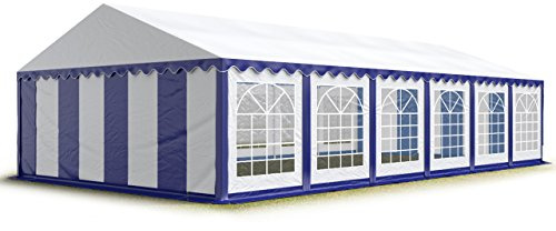 6x12 m Tente de réception/Barnum Bleu-Blanc Toile de Haute qualité PVC 700 N