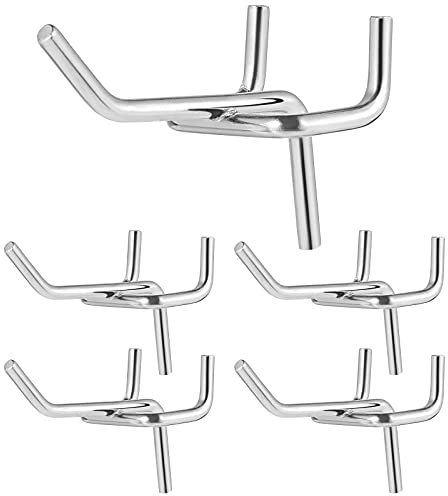 BESTonZON 100 Pezzi Pegboard Ganci per Pannello Forato Ganci per Pannello Forato Garage Officina Negozio di Archiviazione Organizzazione Display Strumento per Appendere in Acciaio