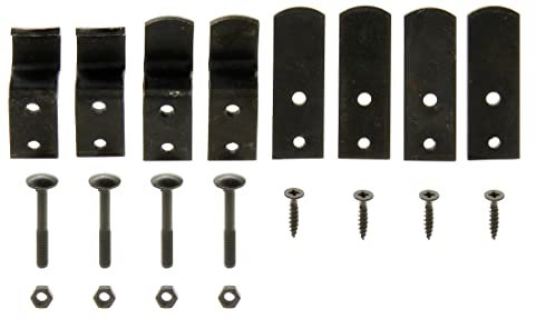 Alberts 309282 Set d'accessoires pour la barre de sécurité pour volets battants en acier carré | galvanisé noir