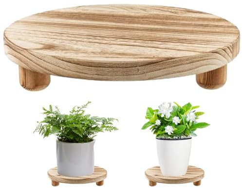 Grtheenumb Rison en Bois, Support d'affichage de Tabouret en Bois, Support de piédestal de Colonne à 10 Rondes pour Affichage du Support de Pot à Fleurs intérieurs Support de Plante décorative