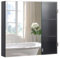 HollyHOME Spiegelschrank Bad, 75x70x13cm Spiegelschränke Spiegel und Glastür 2 Türen Verstellbarem Regal Bad Badschrank，mit Spiegel Medizinschrank badschrank hängend, Schwarz