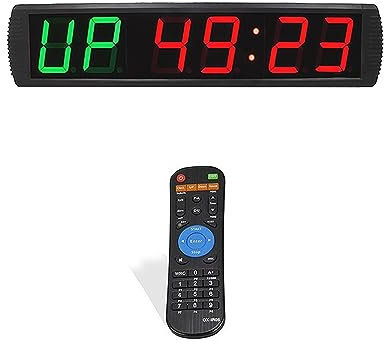 Temporizador de Gimnasio, Temporizador de intervalos LED programable de 4 Pulgadas, Reloj de Cuenta Regresiva, cronómetro for Gimnasio Interior, Deporte de Fitness multifunción(Green-Remote Control)