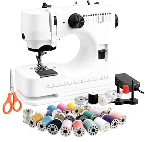 Beginner Sewing Machine – Compact & Lightweight Mechanical Sewing Kit with 12 Built-in Stitches & Dual Speed, Foot Pedal Control | Ideal for Garments, Home Textiles & DIY Crafts