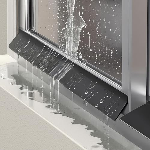 Machtiging Déflecteur Adhésif en Caoutchouc,Protection Anti-Pluie autocollante pour Portes et fenêtres,Bande Pare-Eau extérieure,visière de Pluie de Porte,pour Porte-Fenêtre Coulissante Et Balcon