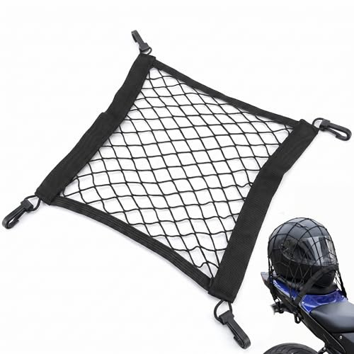 hankousi 1 rete elastica per bagagli, casco e cestino della bicicletta con 4 ganci per bici, bici elettrica e moto (30 x 30 cm)