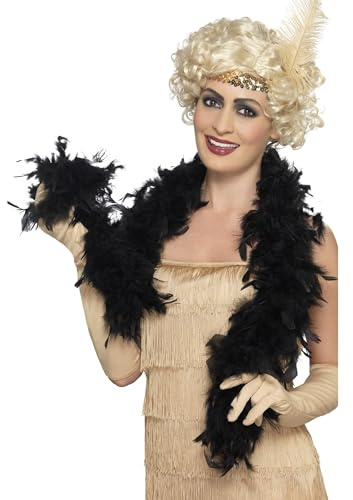 Smiffys Boa, 50g, Negra, Pluma, 150cm Halloween, Carnaval