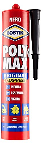 Bostik Poly Max Original Express Colla di Montaggio e Sigillante Universale Super Rapido e Super Forte, colore Nero, Cartuccia 425 gr