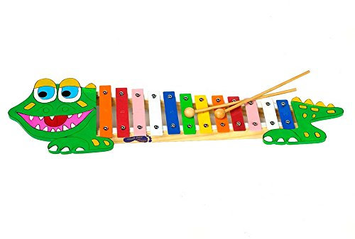 small foot Xylophon Krokodil aus bunt lackiertem Holz, fördert das Taktgefühl, Art.-Nr. 7977