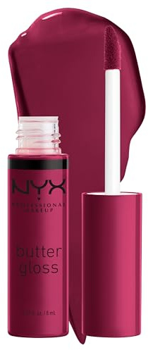 NYX Professional Makeup Gloss à Lèvres Repulpant, Effet Lèvres Pulpeuses, Non Collant, Texture Douce et Crémeuse, À Porter Seul ou avec Rouge à Lèvres, Butter Gloss, Teinte : Devil's Food Cake (22)