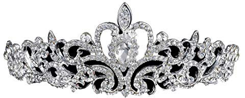 JFBZS-Diadem Fabrik direkt Brautkrone Koreanische Version von glänzenden Wasser Bohrer Hochzeit Schmuck Legierung Haarkamm Explosionen heiß verziert@Silber