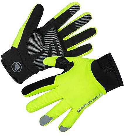 Endura Herren Strike Wasserdichte Fahrradhandschuhe | MTB | Mit dem Rad zur Arbeit | Straßenverkehr | Warme Handschuhe | Ergonomisches Design | Wärme Handschuhe, Gelb, XL
