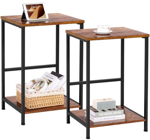 AMHANCIBLE Side Tables Set of 2, Bedside Tables, Coffee Table living room
