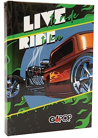 GO POP - Monster Truck skoldagbok 2023-2024, dagligen, 10 månader, odaterad, skolplanerare, värdefulla spel hårt omslag, 14,2 x 20 cm