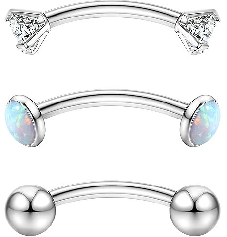 Chriscoco 16G Titan Rook Piercing Augenbrauen & Lippe Bauchnabel Ring Helix Daith Tragus Knorpel Ohr Piercing 6mm & 8mm & 10mm