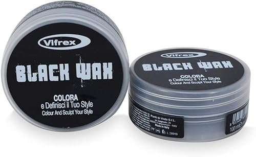 Cera per capelli grigi colorati uomo 100 ml Vifrex colore black wax nero